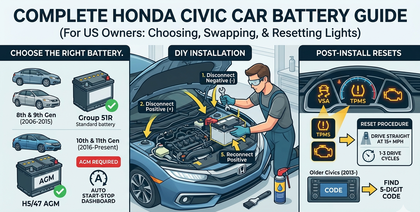 how to change honda civic car battery