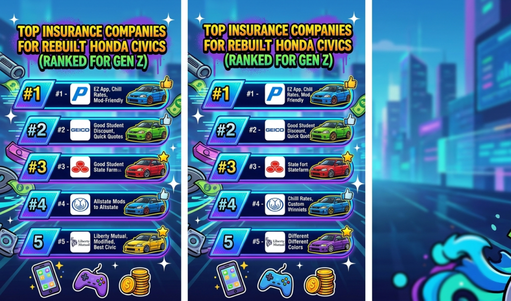 Top Insurance Companies for Rebuilt Honda Civics (Ranked for Gen Z)