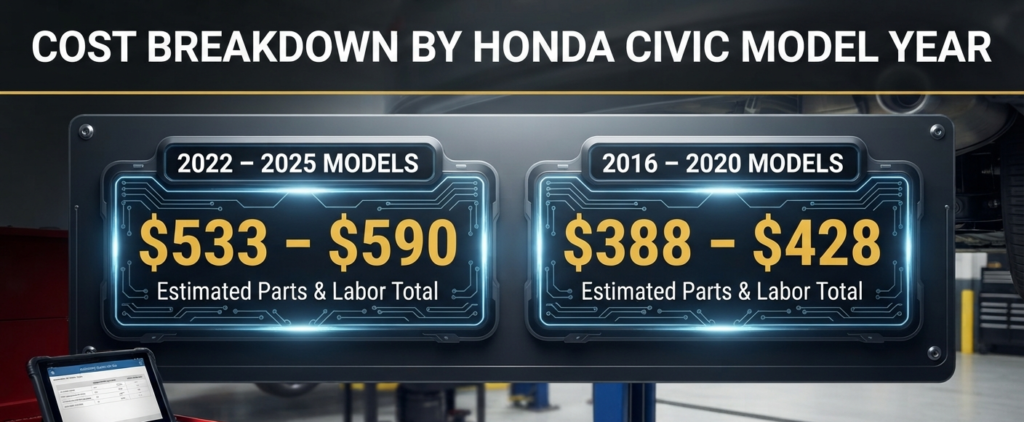 Cost Breakdown by Honda Civic Model Year
