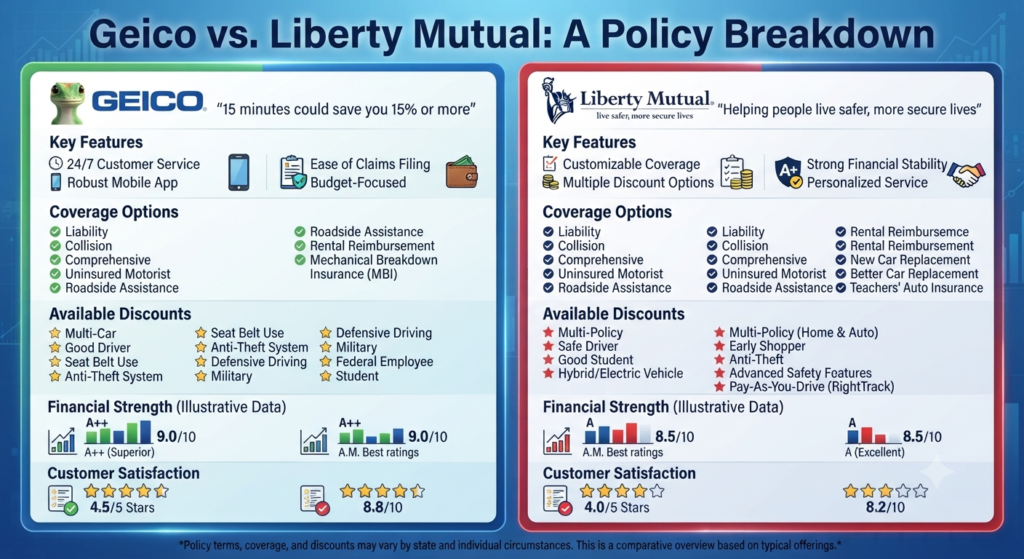 Geico vs. Liberty Mutual: A Policy Breakdown