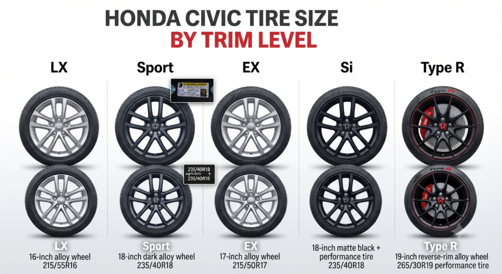 Honda Civic Tire Size by Trim Level