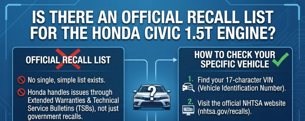 Is There an Official Recall List for the Honda Civic 1.5T Engine?