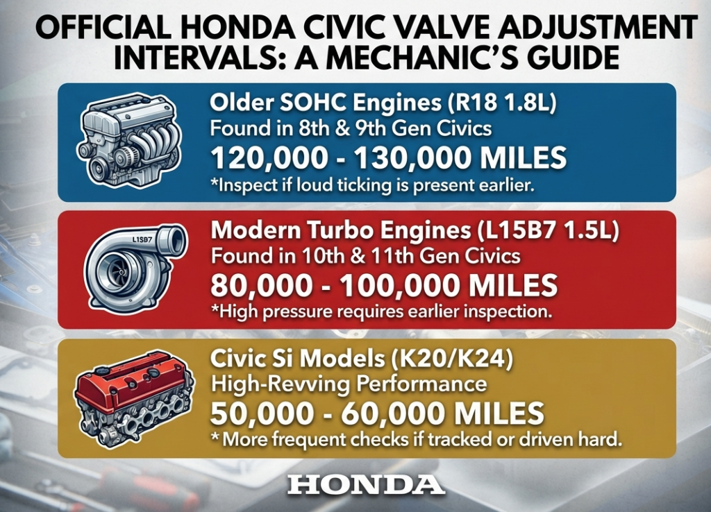 Official Honda Civic Valve Adjustment Intervals
