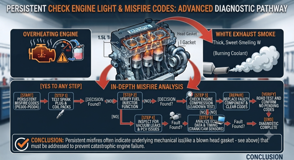 Persistent Check Engine Light and Misfire Codes