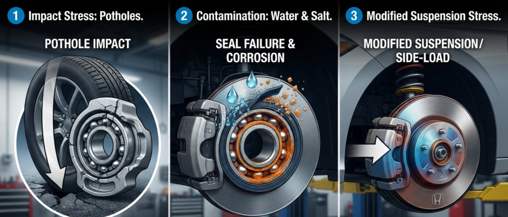 What Causes Honda Civic Wheel Bearing Failure?
