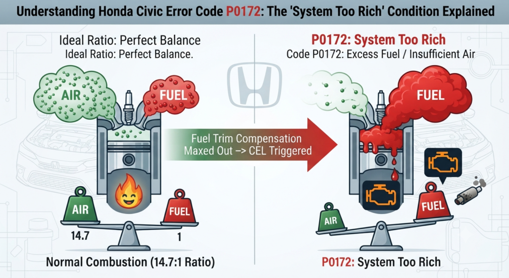 What Does Error Code P0172 Mean on a Honda Civic?
