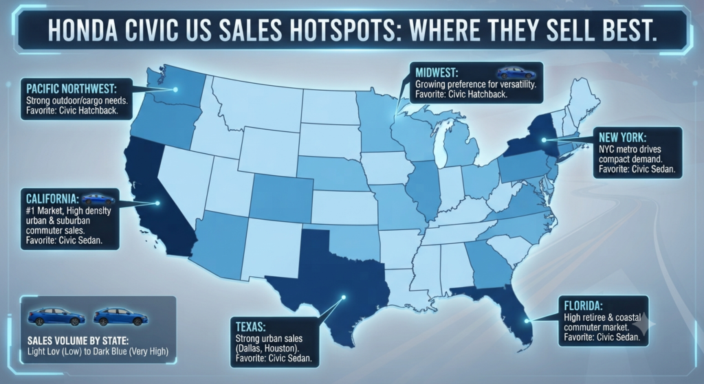 Where Do Civics Sell Best Across America?