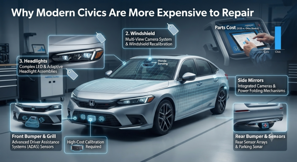 Why Modern Civics Are More Expensive to Repair