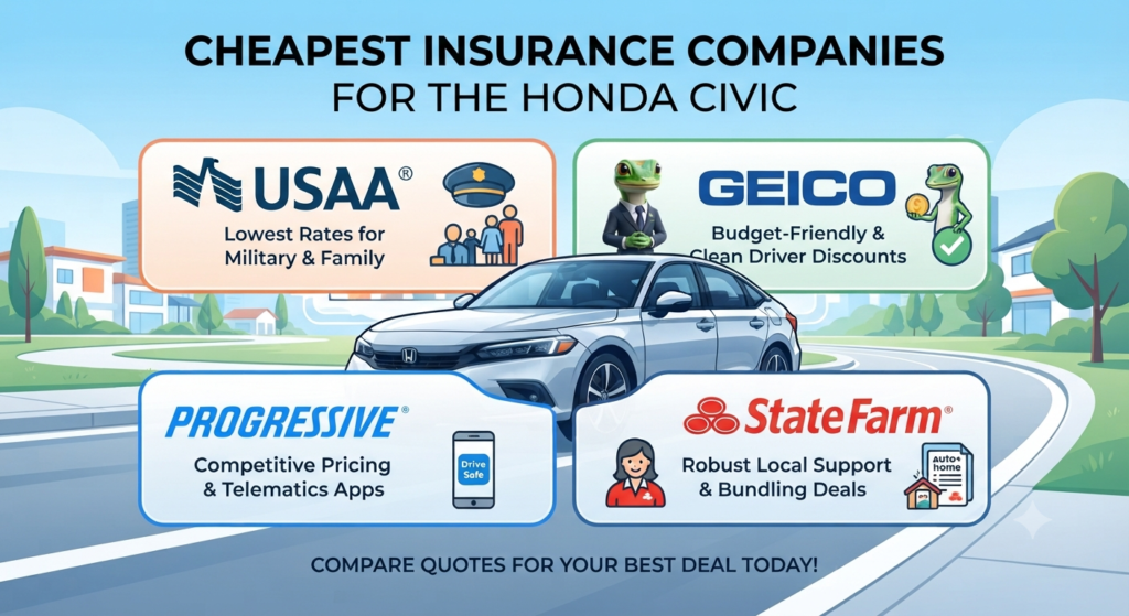 Cheapest Insurance Companies for the Honda Civic