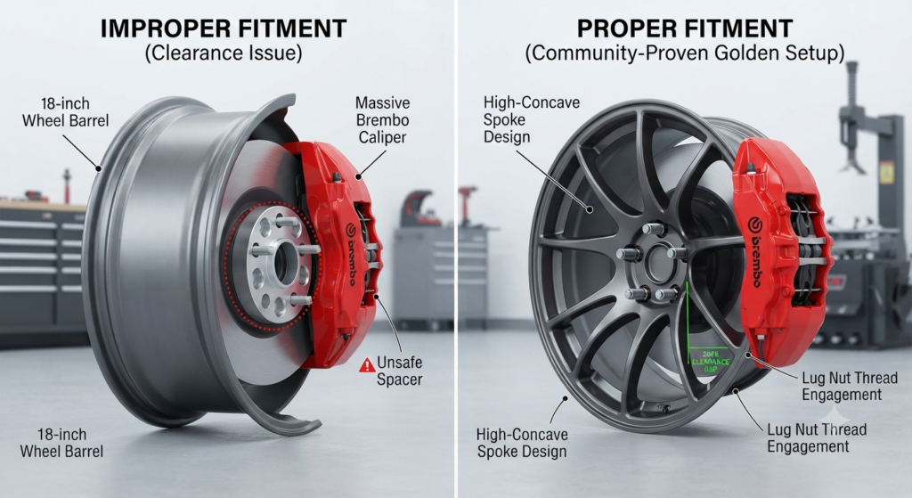 Clearing the Brembos: Brake Clearance and Wheel Spacers