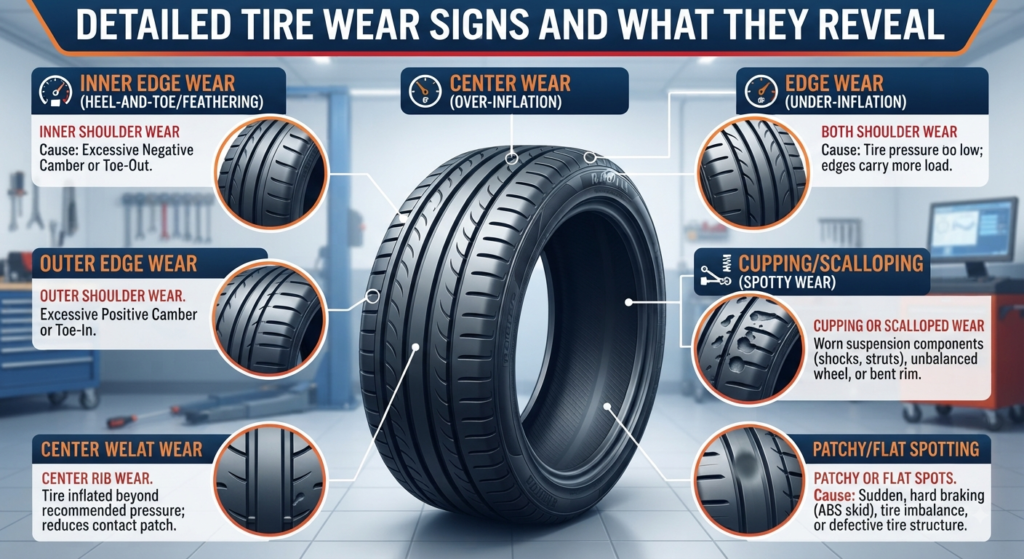 Detailed Tire Wear Signs and What They Reveal