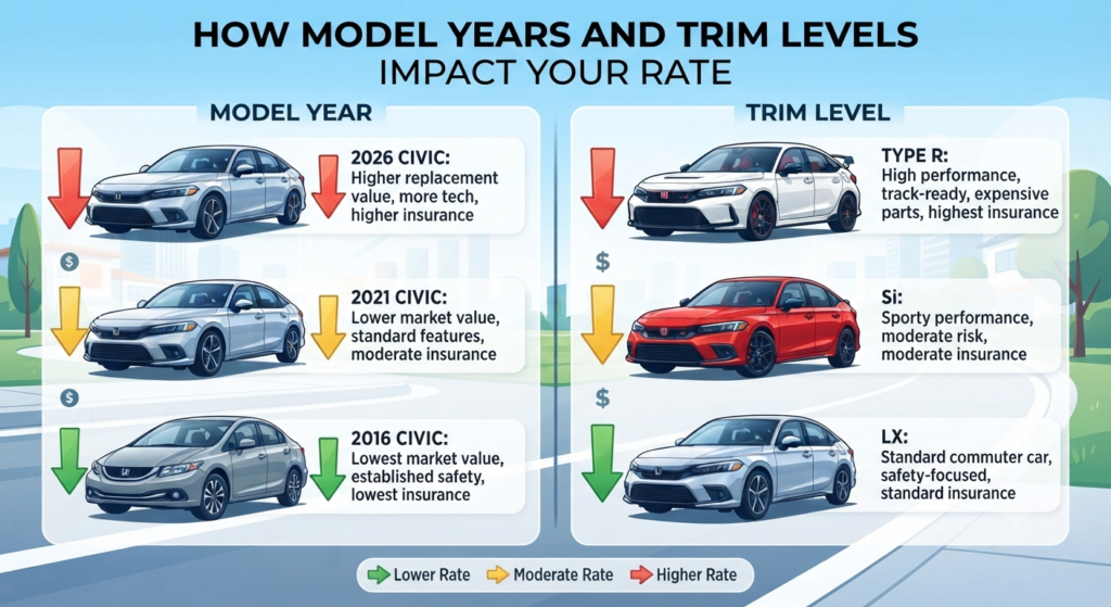 How Model Years and Trim Levels Impact Your Rate