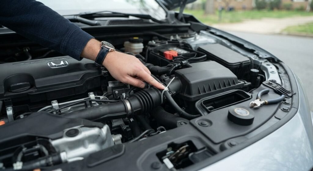 Step 2: Check the Engine Bay First (The Windshield Washer Line)