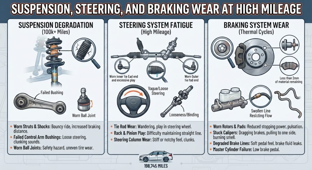 Suspension, Steering, and Braking Wear at High Mileage