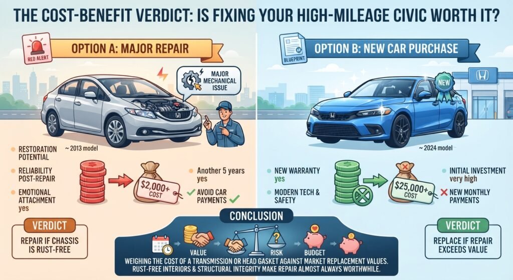 The Cost-Benefit Verdict: Is Fixing Your High-Mileage Civic Worth It?