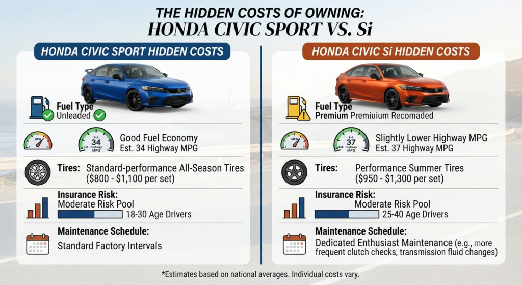 The Hidden Costs of Owning a Civic Sport vs. Si