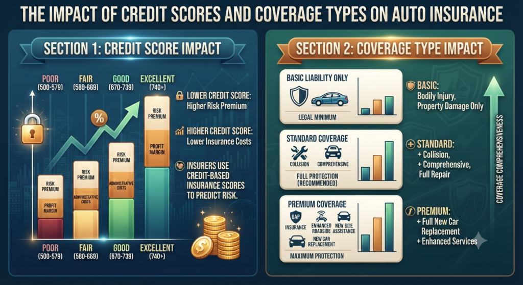 The Impact of Credit Scores and Coverage Types