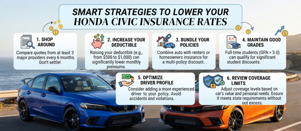 Tips to Lower Insurance Rates for Your Honda Civic