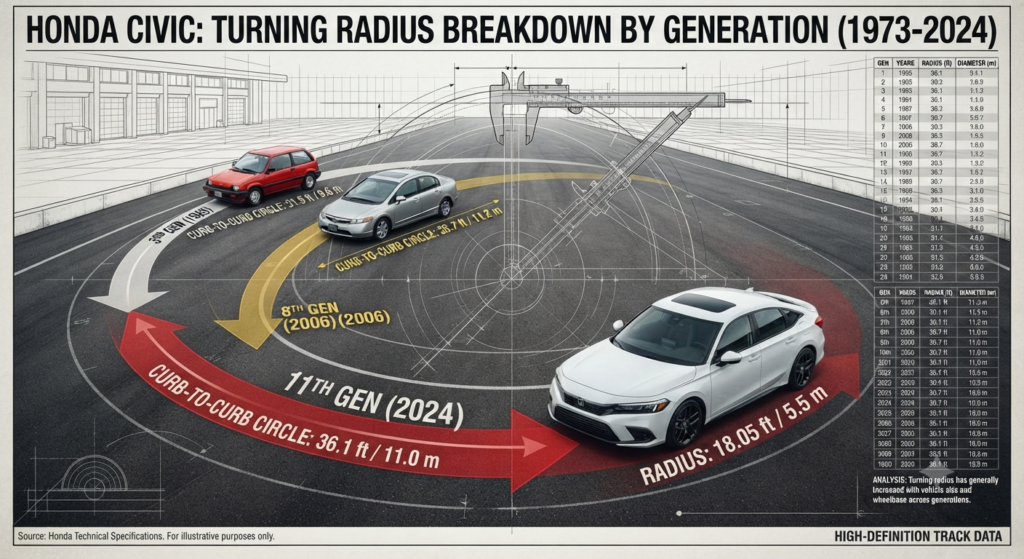 Turning Radius Breakdown by Generation