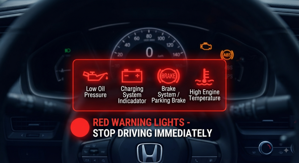 🔴 Red Warning Lights (Stop Driving Immediately)