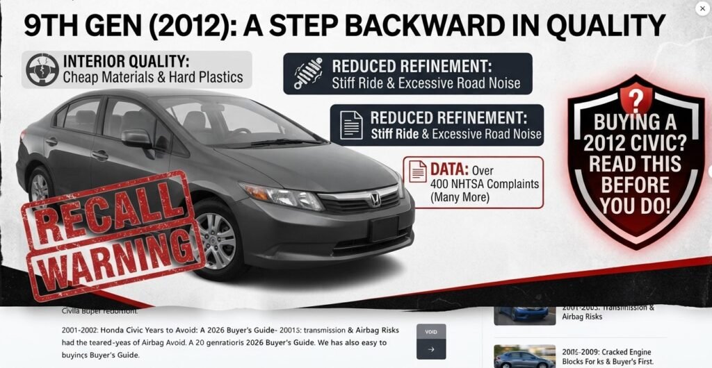 9th Generation (2012) A Step Backward in Quality