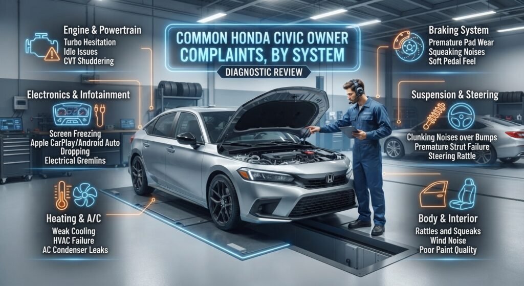 Common Honda Civic Owner Complaints, By System