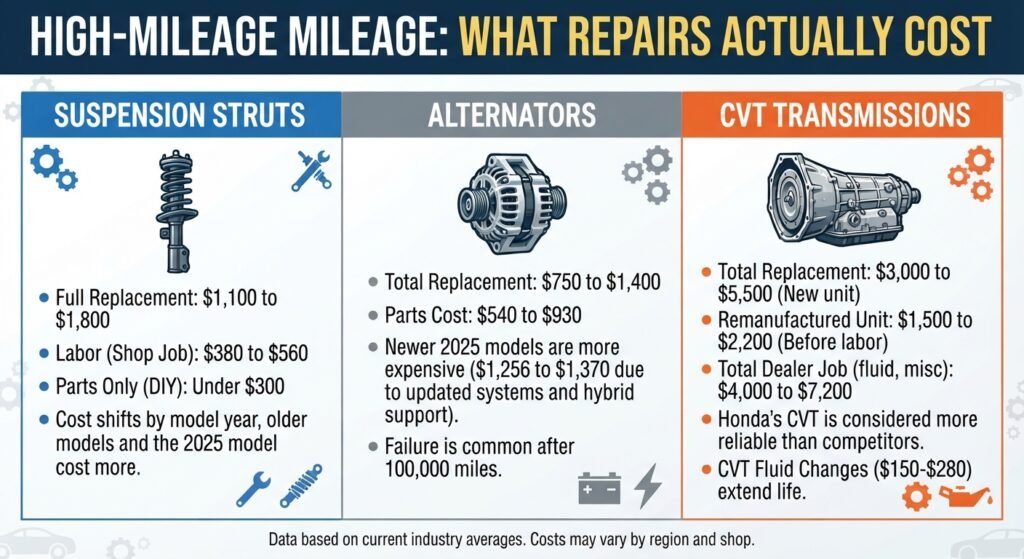 High-Mileage Milestone: What Repairs Actually Cost