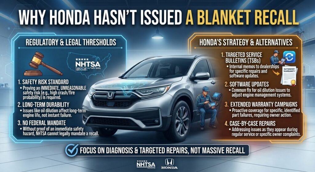 Why hasn't Honda issued a blanket recall