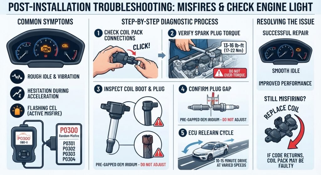 Post-Installation Troubleshooting Misfires and Check Engine Light