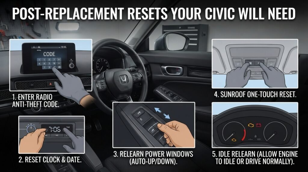 Post-Replacement Resets Your Civic Will Need