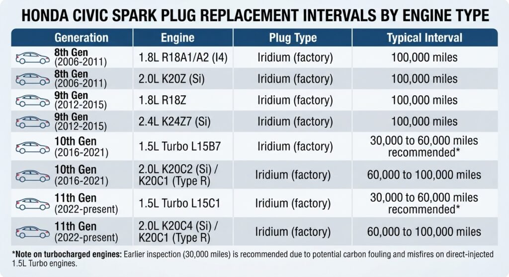 Recommended Replacement Intervals by Engine Type