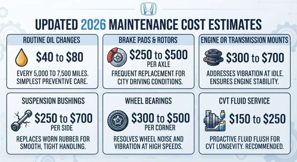 Updated Maintenance Cost Estimates